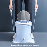 Focket Compact Spin Dryer, 2500RPM Non Electric Manual Clothes Dryer with Detachable Basket, Portable Top Load Dryer, Blue