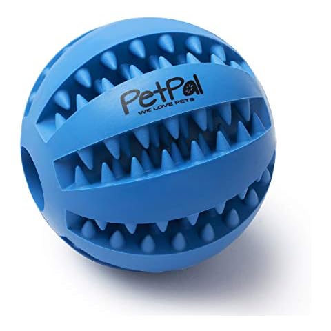 PetPäl Hundeball mit Zahnpflege-Funktion Noppen Hundespielzeug aus Naturkautschuk - Robuster Hunde Ball Ø 7cm - Hundespielball für Große & Kleine Hunde - Kauspielzeug aus Naturgummi für Leckerli Cover