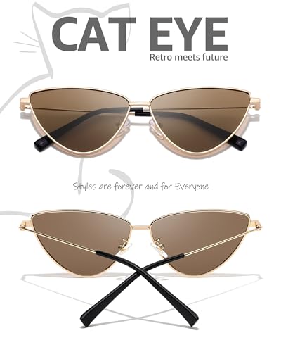 SODQW Cat Eye Sunglasses for Women, 90s Vintage Designer Ladies Shades Trendy Fashion Sun Glasses3