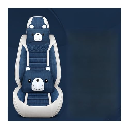 リンカーン アビエーター MKZ マーク MKC MKX MKS ナビゲーター カーアクセサリー対応 ユニバーサル リネン サマー カーシートカバー フルセット(Dark blue C)