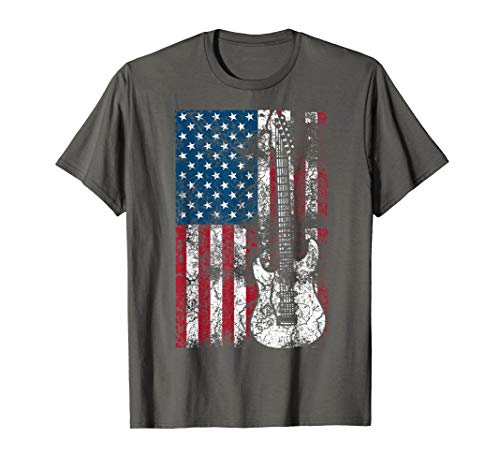 Guitar USA Flag Shirt | Cute Patriotic Guitar Lovers US Gift