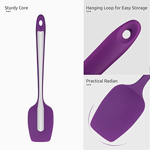 Image of U-Taste Silicone Spoon Spatula, 600F High Temp Spoonula, 11.38 inch, Purple