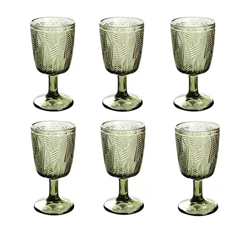 Lot de 6 verres à vin vert et pastels pour boissons d'été, verres à eau, cocktails ou vin