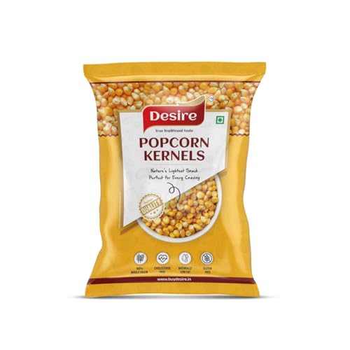 Image of Desire Popcorn Kernel Seeds, 500g | Jumbo Makkai Popcorn Kernels | Imported, High Expansion, A Grade for Gourmet Popcorn