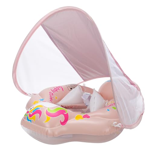 Bouee bebe avec parasol amovible SPF 50+ et siege de piscine stable anti-UV