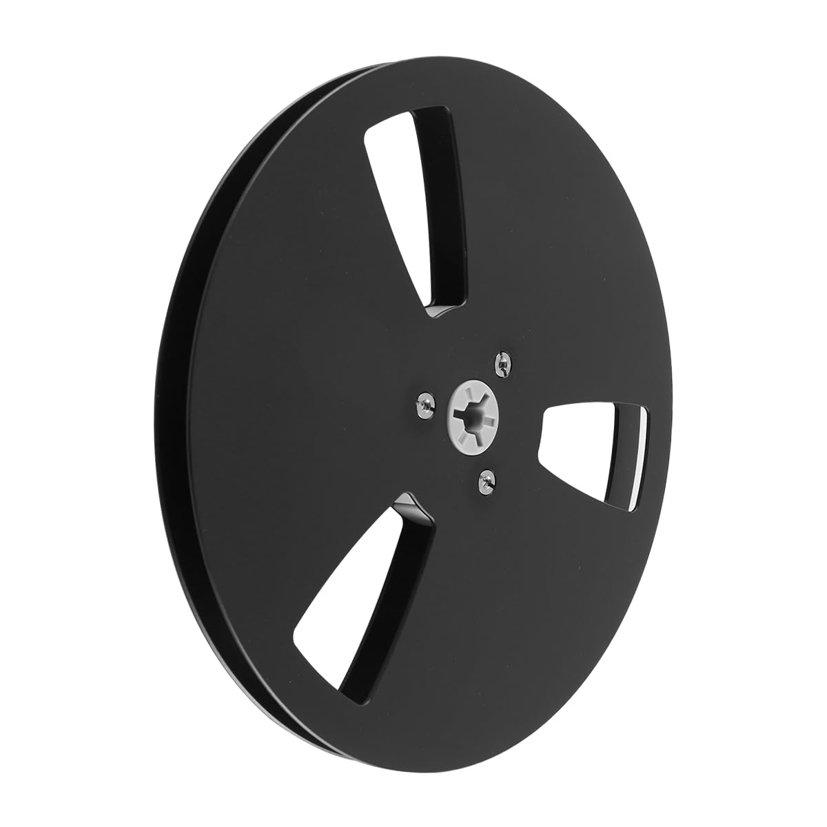 Nicear Empty Take up Reel,1/4 7 Inch 3 Hole Tape Reel,Opening Aluminum Alloy Universal Reel Replacement Machine Part Opener Empty Plate (Black) - Image 3