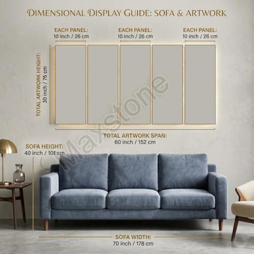 Image of Maxstone Beautiful Maple Leaf Big Size Wall Painting For Multiple Frames Leaves Painting for Living Room, Bedroom, Office, Hotels,Drawing Room Wooden Framed Digital Painting (30x60 inch) M1180