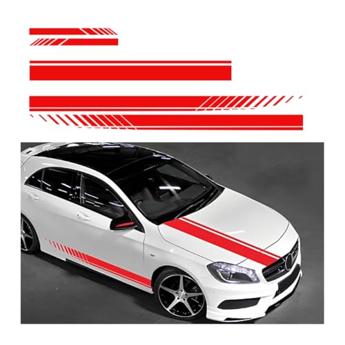 JNNJ 5 Pièces Autocollant De Bande De Capot De Voiture, Modifié Decal Décoration pour Voitures SUV Véhicules, Universels Auto Racing Body Side Stripe Decal...