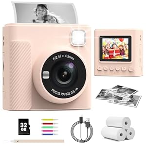 TIATUA Sofortbildkamera Kinder mit 32G Karte