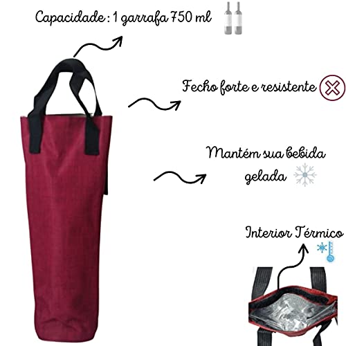 Bolsa termica p transportar carregar vinho 1 garrafa winebag