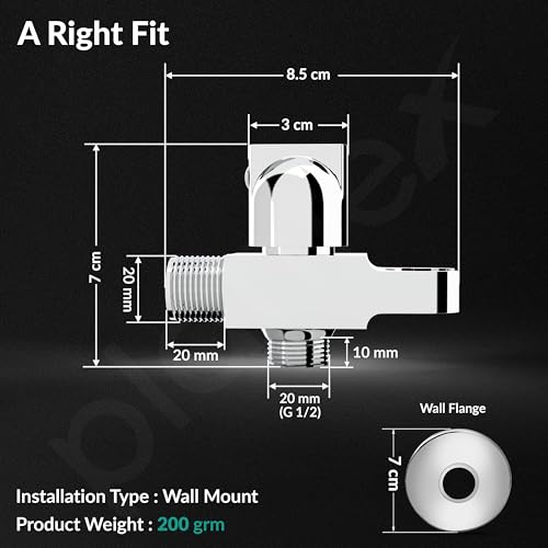 Image of Plantex 2 in 1 Angle Cock with Health faucet and Hand Shower Holder /Angle Valve for Bathroom /Hand shower Bracket /Angle Valve with Faucet Bracket /Bathroom Accessories - Pack of 1(AC22)