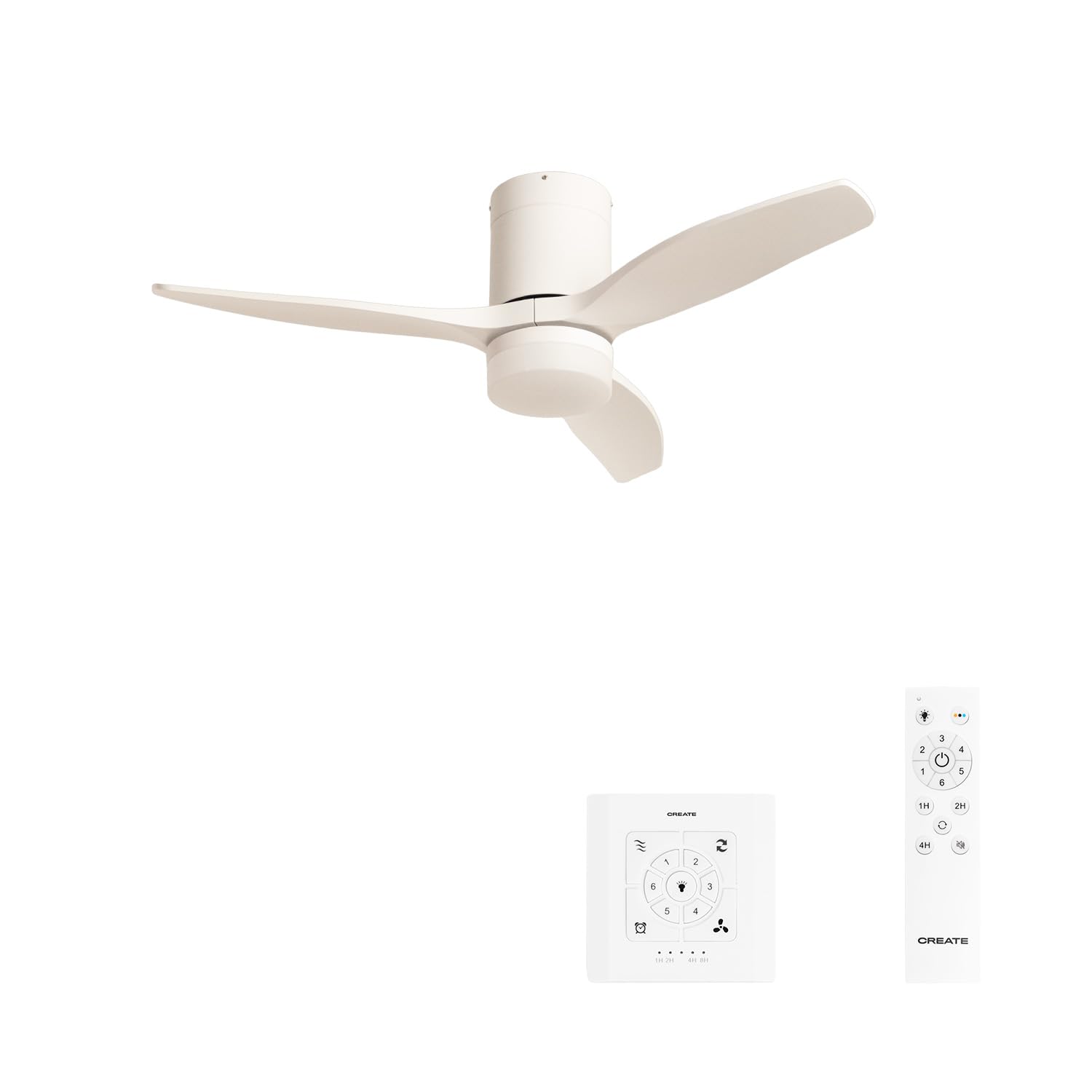 CREATE / WINDCALM S/Ventilador de techo ABS con luz blanco aspas efecto madera clara con mando / 40W, Silencioso, Ø112 cm, 6 velocidades, 3 temperaturas de luz, temporizador, función verano-invierno — view 19