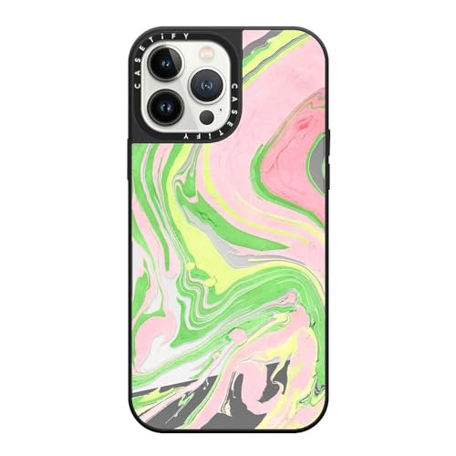 Coque miroir iPhone 13 Pro Max CASETiFY premium antichoc argent sur noir et finitions haut de gamme
