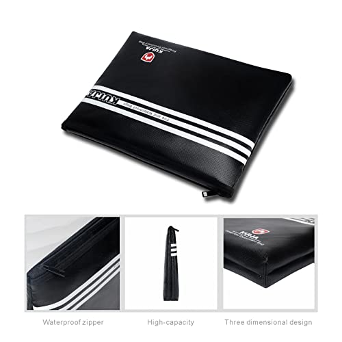 Kuija Fireproof Document Bag 2000°F, 13.4"X9.4" Fireproof Waterproof Document Bag, Fireproof Money Bag，Fireproof Secure Storage Pouch With Zip, Fireproof Bags For Cash And Documents #TOP4