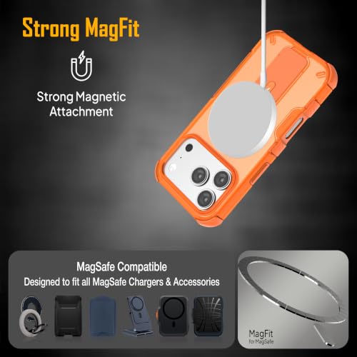 Image of ZAP CASE Matte Kickstand Case for iPhone 17 Pro | Magsafe Compatible | Premium Polycarbonate Back + Flexible TPU Bumper | Foldable Stand | Military-Grade Drop Protection | Anti-Fingerprint | Orange