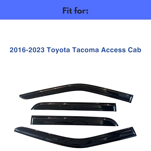 Image of IG Window Visors Fit for 2016-2023 Toyota Tacoma Access Cab, Out-Channel Rain Guards Vent Wind Deflectors 4PC, Truck Accessories for 16-23 Tacoma (Extended Cab Only)