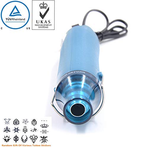 Mofa Emboss Heat Gun, Hot Air Gun Tools Shrink Gun With Stand For Diy Embossing And Drying Paint Multi-Purpose Electric Heating Nozzle 300W 110V (Blue,Blue) #TOP3