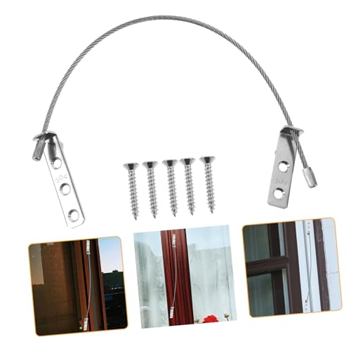 POPETPOP 3 piezas Protector de Ventana con Cable de Acero Inoxidable de Cierre de Seguridad para Limitador para Ventanas Abatibles y Puertas Correderas Anticaídas Resistente y Fácil