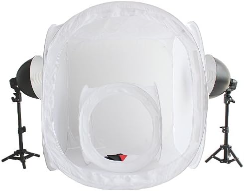 RPGT® Mini Softbox Studio Continuous Lighting Kit 50x50x50cm 80x80x80cm Cube with 2x80W 5500K Bulbs 0.5M Light Stand