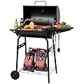 Royal Gourmet CC1624 Barrel Charcoal Grill, Large Charcoal Grill with Side & Front Shelves, 426 sq. in. Cooking Grid, Sturdy Side Shelf with Hooks, for Outdoor Backyard and Picnics, Black