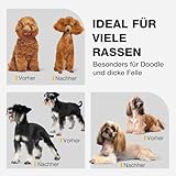 FuzzyFix Leise Hundeschermaschine Dichtes Fell, Profi Schermaschine Hund aus Edelstahl,Professionelle Hunde Haarschneidemaschine Hunderasierer für Dickes Lockiges Tierhaare,Weiß