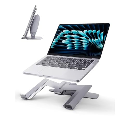 Vaydeer Laptop Stand for Desk, Metal Dual-Mode Design for Desk & Vertical Use, Adjustable Laptop Holder Space Saving Supports MacBook, Chromebook, Surface, Dell (Gunmetal)
