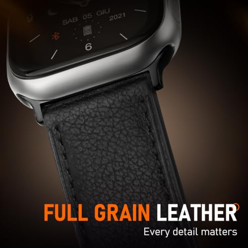Image of Genuine Leather Watch Band Men Compatible with Apple Watch