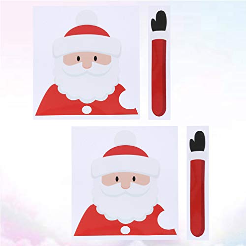 Toyvian 2Pcs Natal Santa Acenando Decalque Do Limpador de PÃ¡ra-Brisa 3D Cartoon Adesivo Limpador de