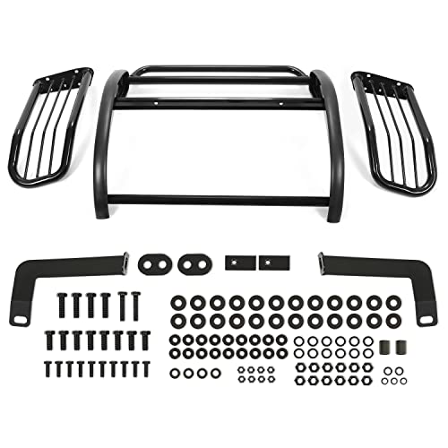Kuafu Brush Grille Guard Compatible With 2001-2007 Ford Escape Front Bumper Grill Guard Powder Coated Black Grille Protective Cover Steel #TOP7