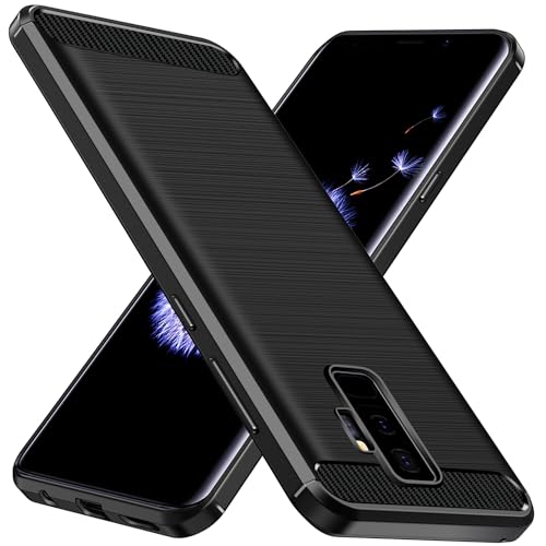 ivoler Funda para Samsung Galaxy S9+ / S9 Plus, [Protección Militar] Carcasa Protectora Antigolpes, Fina Suave TPU Silicona Caso Delgada Anti Choques Antihuellas Bumper Case, Negro