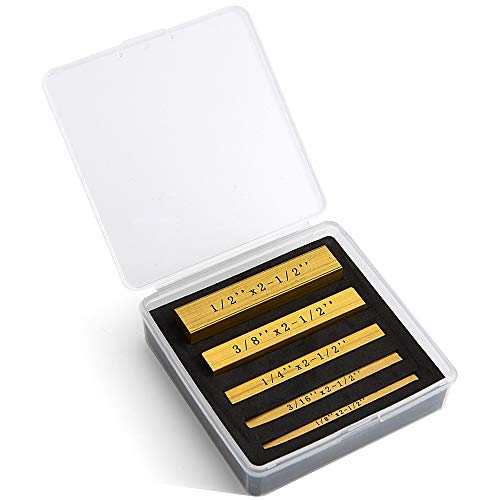 Brass Setup Blocks Height Gauge Set - Set of 5 Accurate Table Saw Accessories for Woodworkers - Bars Include Laser Engraved Size Markings
