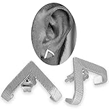 Pair of 925 sterling silver men's earring studs | unusual gift valentine's day gift for men | earrings men | stud earrings for men jewelry | gift for him | boyfriend gift | Emmanuela (Plain Silver)