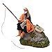Holyart Pescador sobre Roca 12 cm con Movimiento bel?n napolitano