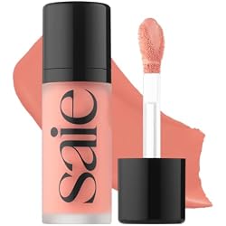 Saie Dew Liquid Blush for Cheeks - Hydrating Cream Blush Stick with a Blendable + Buildable Formula - Skincare Infused Dewy Cheek Tint for a Natural Flush - Glowy Makeup Essential - Rosy (.40 oz)