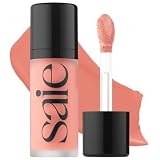 Saie Dew Liquid Blush for Cheeks - Hydrating Cream Blush Stick with a Blendable + Buildable Formula - Skincare Infused Dewy Cheek Tint for a Natural Flush - Glowy Makeup Essential - Rosy (.40 oz)