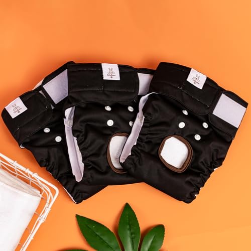 CuteBone Hundewindeln für Weibliche Welpen, Waschbar und umweltfreundliche Damenbinden Höschen für Ungeübte Welpen, Hunde in Hitze, Menstruation und Inkontinenz D60M-DE