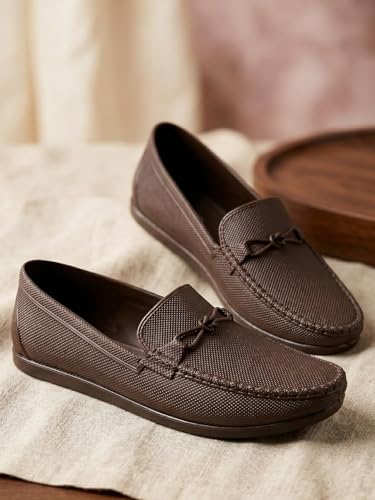 Image of AJANTA Men's Waterproof Loafers for Men | Formal & Casual Office Shoes | Lightweight Comfortable Walking Footwear | Anti-Skid Travel Rainwear Shoes | Flexible Monsoon Loafers for Men
