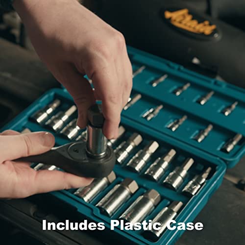 Abn Hex Socket Set - 32Pc Universal Sae And Metric Allen Socket Set Hex Bit Socket Set, 5/64 To 3/4 Inch And 2 To 19Mm #TOP3