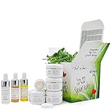 Sweetsation Therapy/YUNASENCE Box of Beauty Secrets. Travel collection of 8 Key Products. Facial Hyaluronic acid Serum, Facial Oil, Multi Vitamin Serum, Anti aging moisturizer, Eye cream.