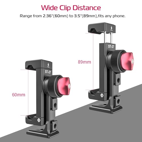 Image of ULANZI ST-27 Phone Tripod Mount, 360 Metal Phone Holder for Tripod w 3 Cold Shoes & Arca Port, Versatile Smartphone Adapter for iPhone, Desktop Tripods, and Live Streaming /Vlogging Setup