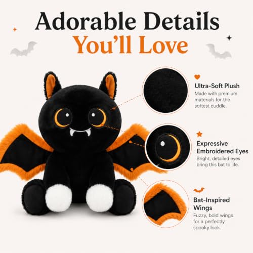 Image of MorisMos Bat Plush Glow in the Dark, Halloween Stuffed Animal Bat, 14 inch