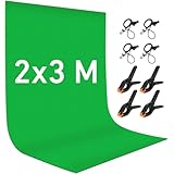 YZNT 2x3m Green Screen Background, 100% Polyester Photo Backdrop Machine...