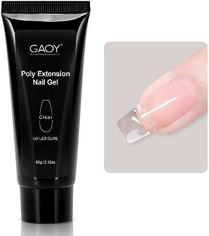 GAOY 60g Poly Gel for Nail Extensions, Builder Gel, Clear