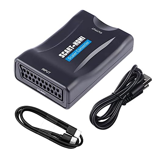 Scart till HDMI-omvandlare med HDMI-kabel, KUYiA Full HD 720P/1080P switch video audio exklusiv omvandlare, SCART i HDMI utgångsadapter för HDTV-skärm projektor STB VHS Xbox PS3 himmel Blu-ray DVD-spelare