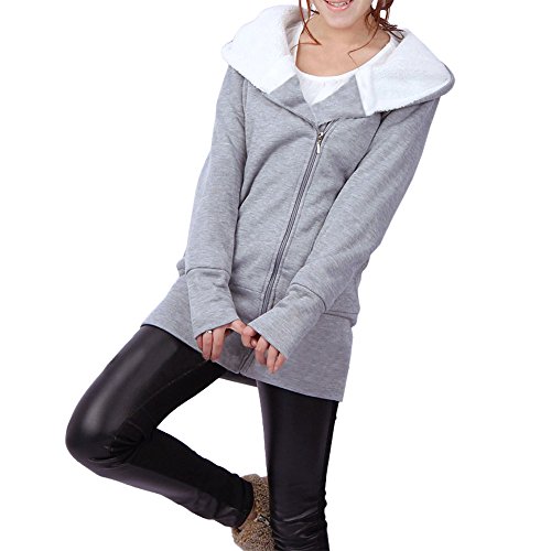 Felpa lunga donna con cerniera laterale e