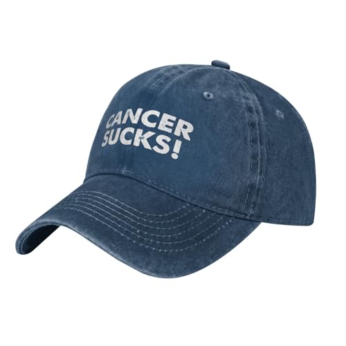 Cancer Sucks Denim Trucker Hat Baseball Cap Negro miniatura 1