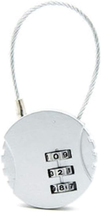 3 Digit Combinations Padlock The Safe Cipher Lock Resettable Code Lock, Round Wire Rope Password Lock, School Bag Backpack Trolley Case Pencil Case Mini Password Padlock