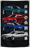 WHGJ JDM Japanese Car GTR Flag 3x5 ft Fans Wall Tapestry Huge Garage Room Decor Heavy Duty 150D Polyester Wall Tapestry Poster Decor