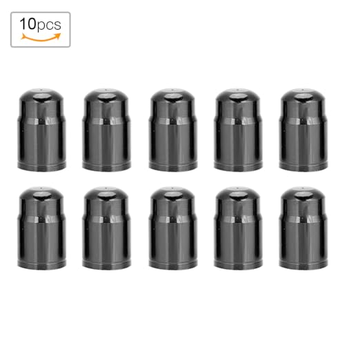 NinGYiYan シュレーダー バルブキャップ 耐久性のあるアルミニウム合金 防錆自転車アクセサリー マウンテンバイクとロードバイク用 4色 10個パック (Black)