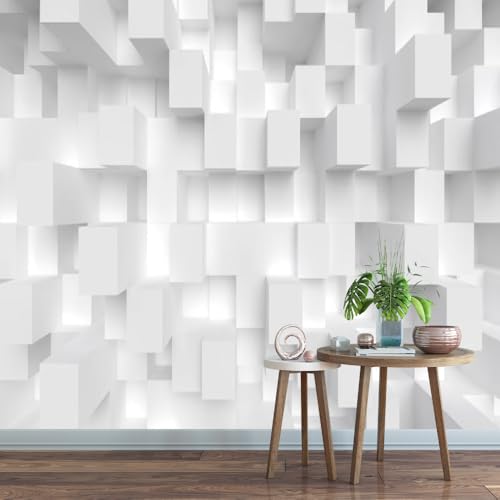 YEJLOAU Geometric Grid Wallpaper Kids Bedroom, Cubism Style Wall Mural,